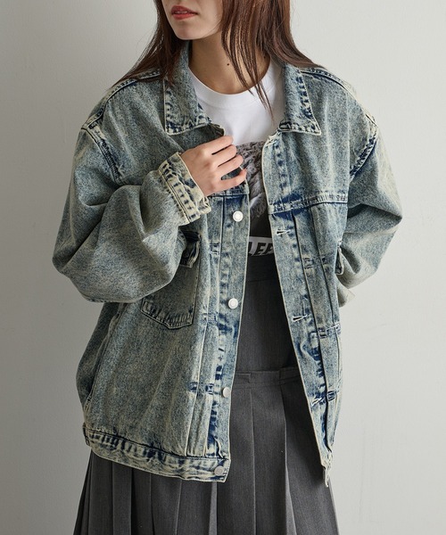 A by MAGASIN DE MODE(エーバイマガジンデモード)の「【A by MAGASIN DE MODE】オーバーサイズ デニムジャケット Type2 2nd型 カバーオール/ジージャン MNY(デニムジャケット・レディース・ブラック/インディゴブルー・L/M/XL)」の16枚目の写真
