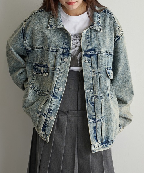 A by MAGASIN DE MODE(エーバイマガジンデモード)の「【A by MAGASIN DE MODE】オーバーサイズ デニムジャケット Type2 2nd型 カバーオール/ジージャン MNY(デニムジャケット・レディース・ブラック/インディゴブルー・L/M/XL)」の17枚目の写真