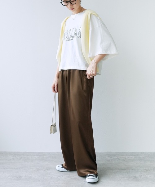 reca(レカ)の「サテンイージーワイドパンツ(その他パンツ・レディース・ブラウン/ブラック・M)」の20枚目の写真