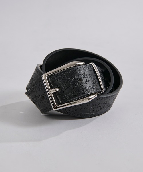 BALDOエンボスベルト Ellno Loset（エルノロゼット） ベルト エンボスフラワーベルト メンズ