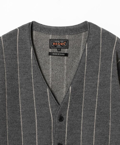 BEAMS PLUS（ビームスプラス）の「バンカー ストライプ カーディガン（カーディガン/ボレロ・メンズ・グレー/ネイビー・XL/L/M/S）」の6枚目の写真