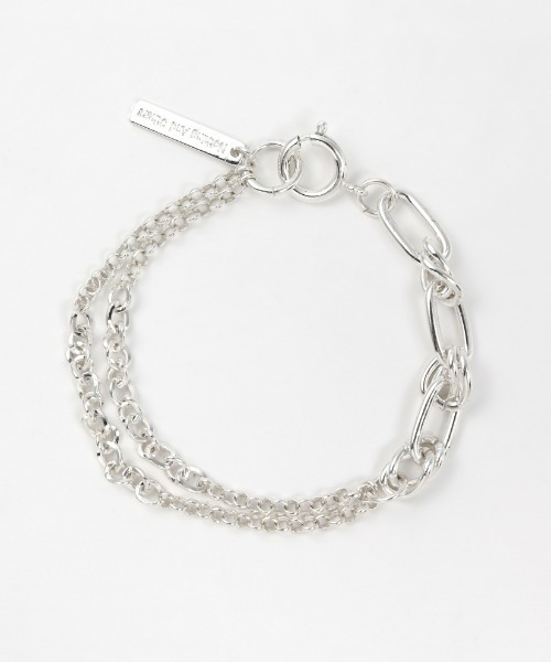 Nothing And Others（ナッシングアンドアザーズ）の「「Nothing And Others/ナッシングアンドアザーズ」MixChain 2line Bracelet（ブレスレット・レディース・マルチ/シルバー・FREE）」の2枚目の写真