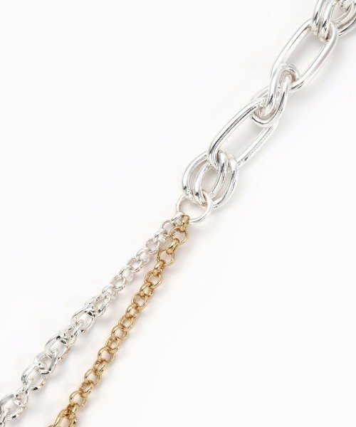 Nothing And Others（ナッシングアンドアザーズ）の「「Nothing And Others/ナッシングアンドアザーズ」MixChain 2line Bracelet（ブレスレット・レディース・マルチ/シルバー・FREE）」の3枚目の写真