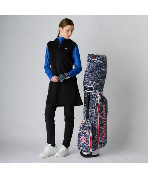 marie claire(マリ・クレール)の「marie claire GOLF マリクレールゴルフ ゴルフウェア ワンポイント ロゴ 膨れジャガード フルジップ ワンピースベスト(ワンピース・レディース・ブラック/オフホワイト/ブルー・M/L/LL)」の20枚目の写真