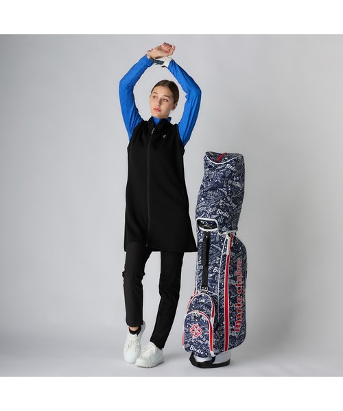 marie claire(マリ・クレール)の「marie claire GOLF マリクレールゴルフ ゴルフウェア ワンポイント ロゴ 膨れジャガード フルジップ ワンピースベスト(ワンピース・レディース・ブラック/オフホワイト/ブルー・M/L/LL)」の21枚目の写真