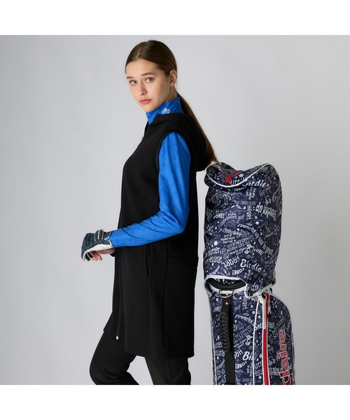 marie claire(マリ・クレール)の「marie claire GOLF マリクレールゴルフ ゴルフウェア ワンポイント ロゴ 膨れジャガード フルジップ ワンピースベスト(ワンピース・レディース・ブラック/オフホワイト/ブルー・M/L/LL)」の18枚目の写真