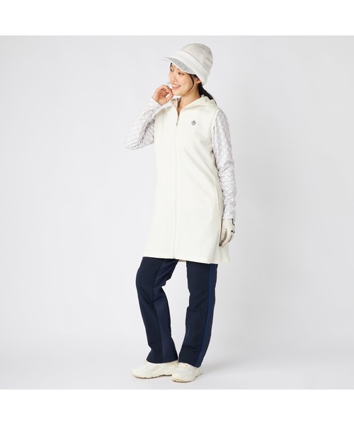 marie claire(マリ・クレール)の「marie claire GOLF マリクレールゴルフ ゴルフウェア ワンポイント ロゴ 膨れジャガード フルジップ ワンピースベスト(ワンピース・レディース・ブラック/オフホワイト/ブルー・M/L/LL)」の9枚目の写真