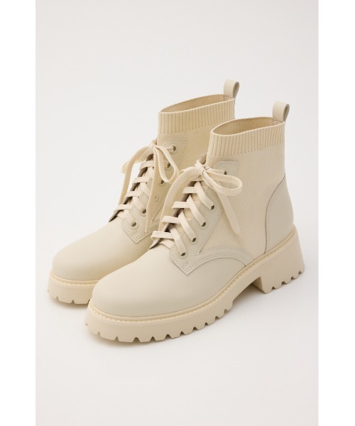 STACCATO(スタッカート)の「リードニットコンビレースアップブーツ(ブーツ・レディース・ホワイト/ブラック・24.5cm/24cm/23.5cm/23cm/22.5cm)」の20枚目の写真