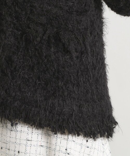 ITS'DEMO（イッツデモ）の「ファンシーヤーンニットジャケット（ノーカラージャケット・レディース・オフホワイト/ブラック・00）」の17枚目の写真