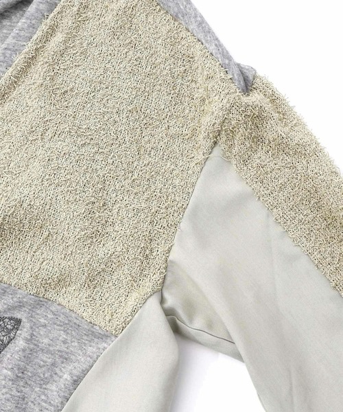 ScoLar（スカラー）の「ScoLar(スカラー) 蝶々の異素材切替カーディガン（カーディガン/ボレロ・レディース・グレー/チャコールグレー・MEDIUM）」の10枚目の写真