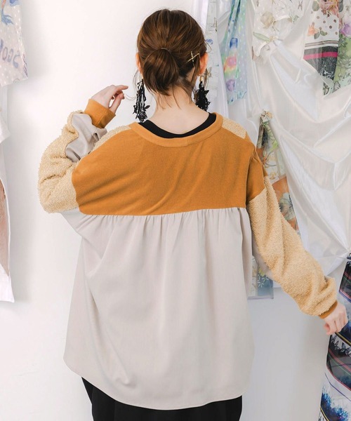 ScoLar（スカラー）の「ScoLar(スカラー) 蝶々の異素材切替カーディガン（カーディガン/ボレロ・レディース・グレー/チャコールグレー・MEDIUM）」の16枚目の写真