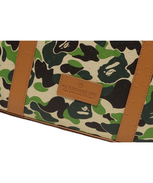 ABC CAMO ONE POINT WATERSHO 送料無料 ABC CAMO PU OSTRICH TOTE BAG（トートバッグ）｜A BATHING APE（ア