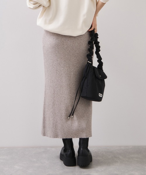 VIS（ビス）の「リブニットスカート/セットアップ対応（スカート・レディース・ベージュ系その他2/チャコールグレー/ブラック・FREE）」の22枚目の写真