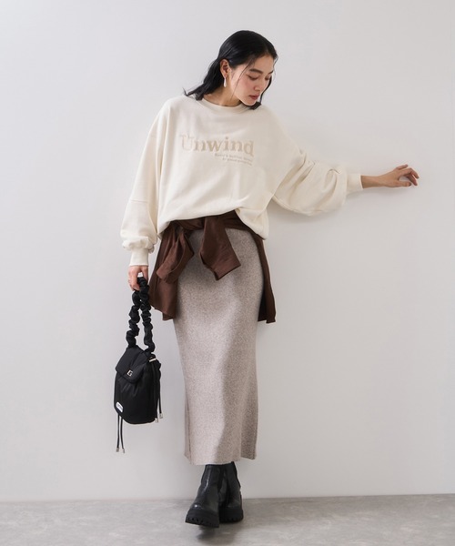 VIS（ビス）の「リブニットスカート/セットアップ対応（スカート・レディース・ベージュ系その他2/チャコールグレー/ブラック・FREE）」の21枚目の写真