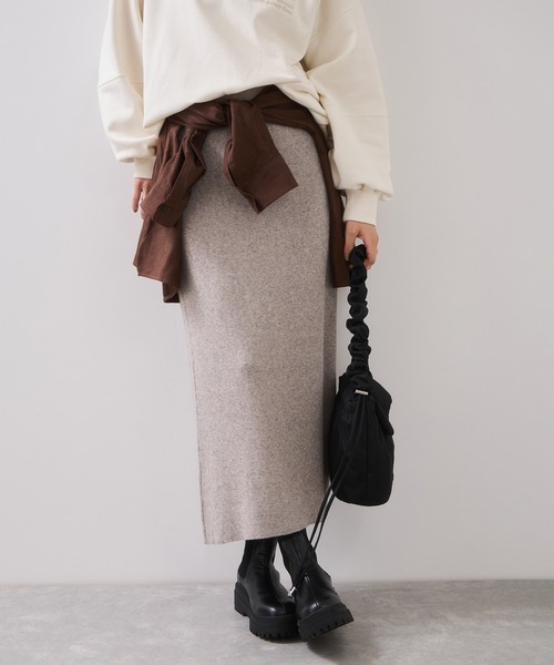 VIS（ビス）の「リブニットスカート/セットアップ対応（スカート・レディース・ベージュ系その他2/チャコールグレー/ブラック・FREE）」の20枚目の写真