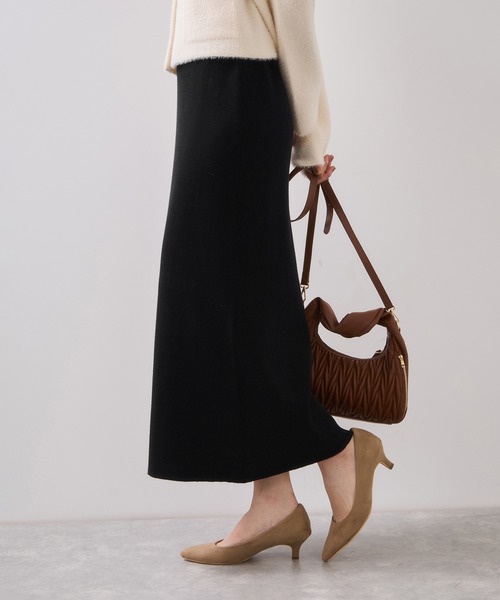 VIS（ビス）の「リブニットスカート/セットアップ対応（スカート・レディース・ベージュ系その他2/チャコールグレー/ブラック・FREE）」の16枚目の写真