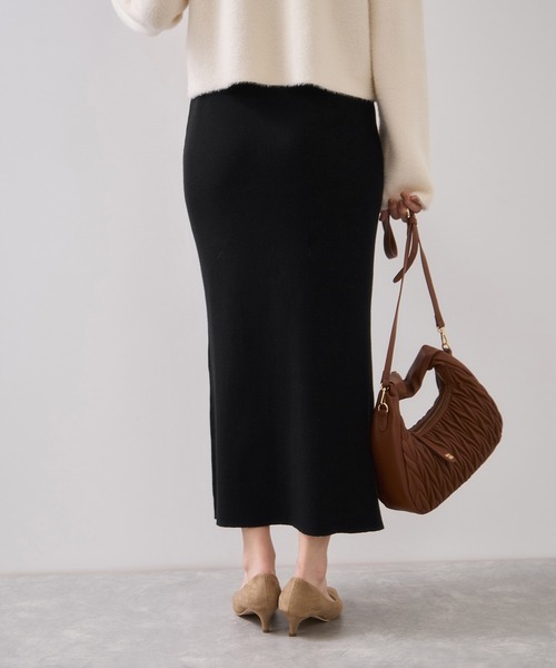 VIS（ビス）の「リブニットスカート/セットアップ対応（スカート・レディース・ベージュ系その他2/チャコールグレー/ブラック・FREE）」の15枚目の写真