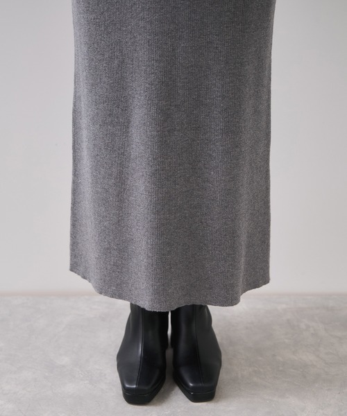 VIS（ビス）の「リブニットスカート/セットアップ対応（スカート・レディース・ベージュ系その他2/チャコールグレー/ブラック・FREE）」の11枚目の写真