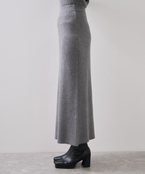 VIS（ビス）の「リブニットスカート/セットアップ対応（スカート・レディース・ベージュ系その他2/チャコールグレー/ブラック・FREE）」の10枚目の写真