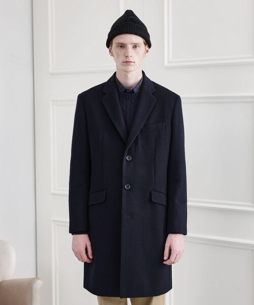 TAKEO KIKUCHI(タケオキクチ)の「【LIMITED】ウール混チェスターコート(チェスターコート・メンズ・ブラック/ライトベージュ/ネイビー・01/02/03/04)」の5枚目の写真