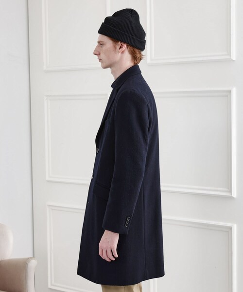 TAKEO KIKUCHI(タケオキクチ)の「【LIMITED】ウール混チェスターコート(チェスターコート・メンズ・ブラック/ライトベージュ/ネイビー・01/02/03/04)」の6枚目の写真