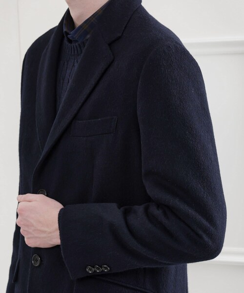TAKEO KIKUCHI(タケオキクチ)の「【LIMITED】ウール混チェスターコート(チェスターコート・メンズ・ブラック/ライトベージュ/ネイビー・01/02/03/04)」の9枚目の写真