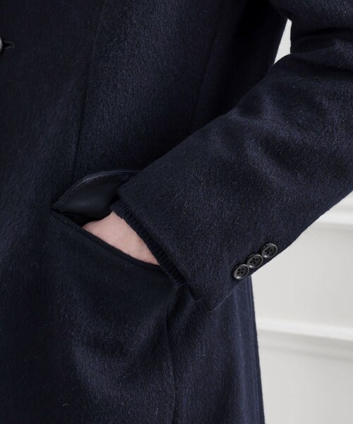 TAKEO KIKUCHI(タケオキクチ)の「【LIMITED】ウール混チェスターコート(チェスターコート・メンズ・ブラック/ライトベージュ/ネイビー・01/02/03/04)」の10枚目の写真