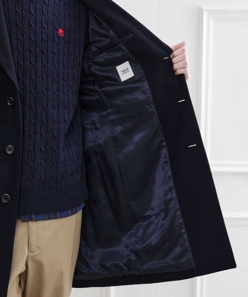 TAKEO KIKUCHI(タケオキクチ)の「【LIMITED】ウール混チェスターコート(チェスターコート・メンズ・ブラック/ライトベージュ/ネイビー・01/02/03/04)」の12枚目の写真