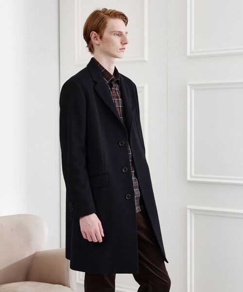 TAKEO KIKUCHI(タケオキクチ)の「【LIMITED】ウール混チェスターコート(チェスターコート・メンズ・ブラック/ライトベージュ/ネイビー・01/02/03/04)」の16枚目の写真
