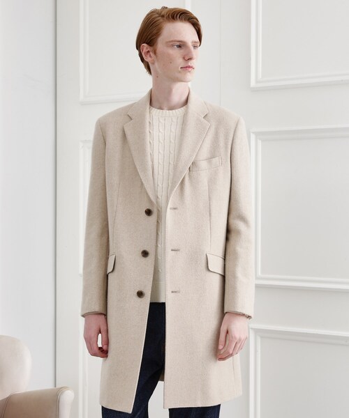 TAKEO KIKUCHI(タケオキクチ)の「【LIMITED】ウール混チェスターコート(チェスターコート・メンズ・ブラック/ライトベージュ/ネイビー・01/02/03/04)」の19枚目の写真