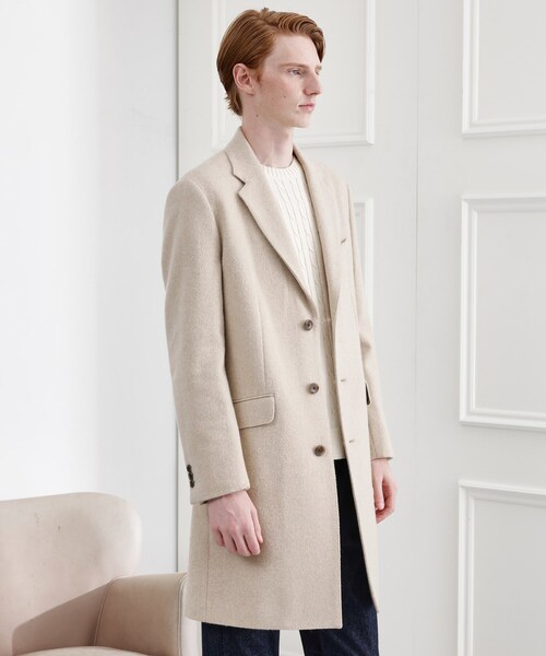 TAKEO KIKUCHI(タケオキクチ)の「【LIMITED】ウール混チェスターコート(チェスターコート・メンズ・ブラック/ライトベージュ/ネイビー・01/02/03/04)」の20枚目の写真
