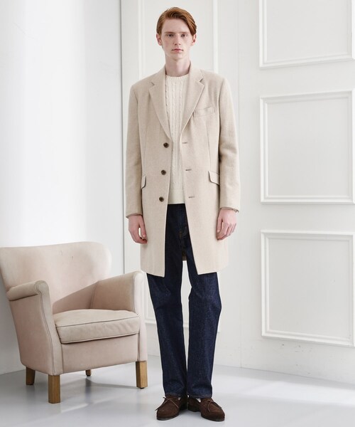 TAKEO KIKUCHI(タケオキクチ)の「【LIMITED】ウール混チェスターコート(チェスターコート・メンズ・ブラック/ライトベージュ/ネイビー・01/02/03/04)」の21枚目の写真