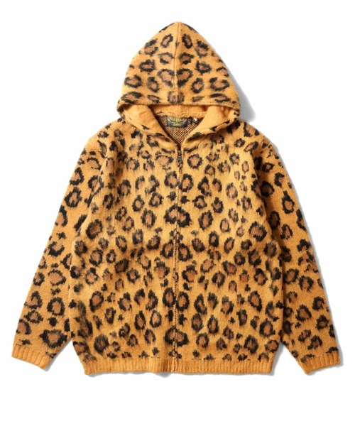 UNIVERD72/ユニバード］MOHAIR TOUCH KNIT ZIP PARKA LEOPARD