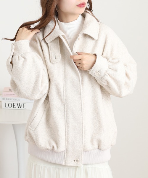 セール】リングフェイクウール アレンジカラーブルゾン（ブルゾン