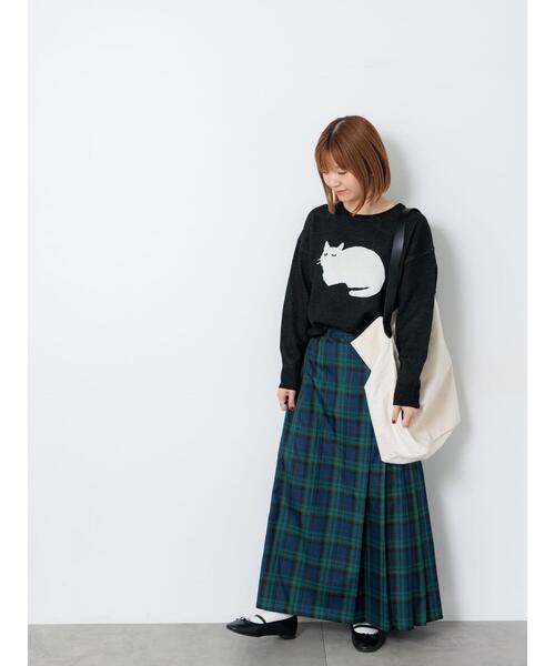 Lugnoncure（ルノンキュール）の「猫モチーフジャカードニット（ニット/セーター・レディース・ベージュ/ブラック/オフホワイト・F）」の11枚目の写真