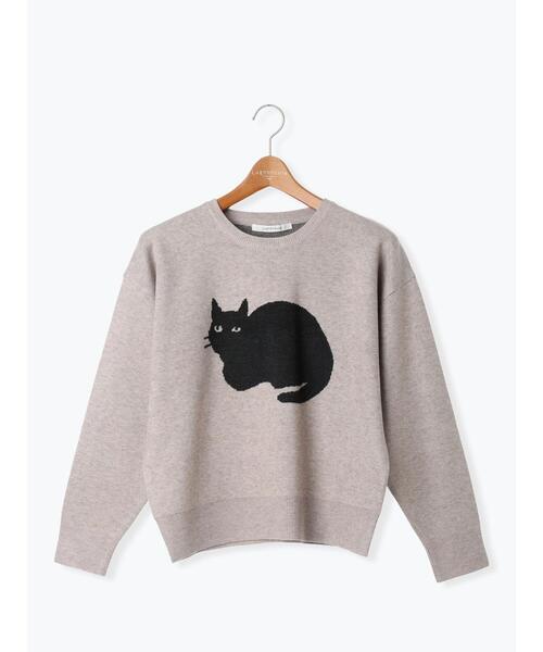 Lugnoncure（ルノンキュール）の「猫モチーフジャカードニット（ニット/セーター・レディース・ベージュ/ブラック/オフホワイト・F）」の14枚目の写真