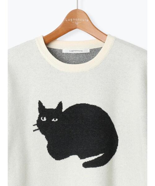 Lugnoncure（ルノンキュール）の「猫モチーフジャカードニット（ニット/セーター・レディース・ベージュ/ブラック/オフホワイト・F）」の17枚目の写真