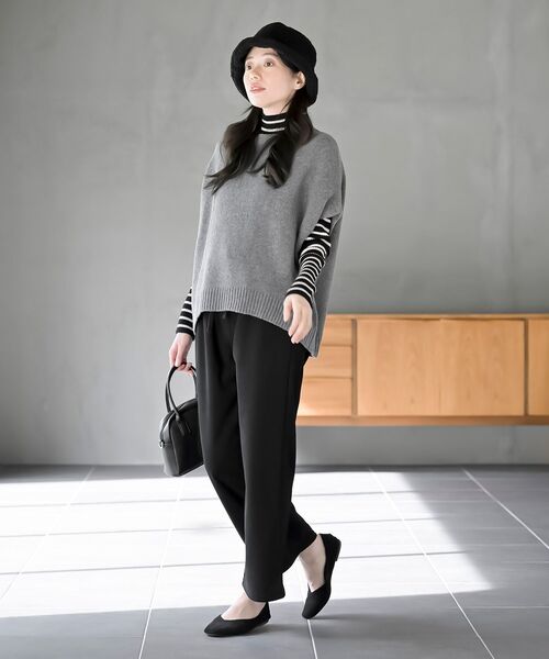 rps（アールピーエス）の「プルオーバーワイドニットベスト（ベスト・レディース・ベージュ/杢グレー/グレー/ブラック・フリー）」の5枚目の写真