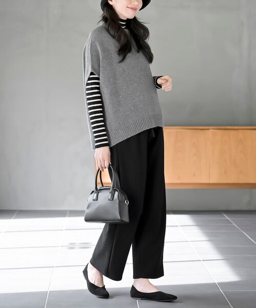 rps（アールピーエス）の「プルオーバーワイドニットベスト（ベスト・レディース・ベージュ/杢グレー/グレー/ブラック・フリー）」の8枚目の写真