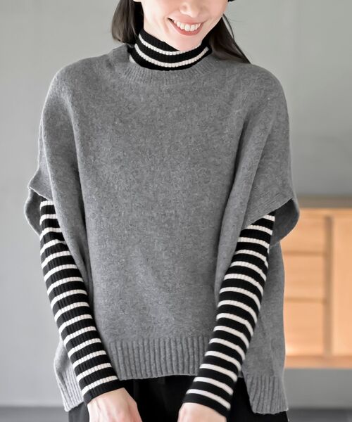 rps（アールピーエス）の「プルオーバーワイドニットベスト（ベスト・レディース・ベージュ/杢グレー/グレー/ブラック・フリー）」の9枚目の写真