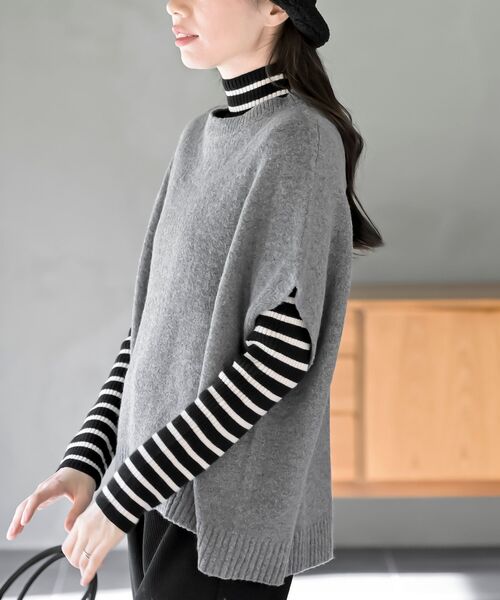 rps（アールピーエス）の「プルオーバーワイドニットベスト（ベスト・レディース・ベージュ/杢グレー/グレー/ブラック・フリー）」の10枚目の写真