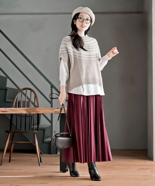 rps（アールピーエス）の「プルオーバーワイドニットベスト（ベスト・レディース・ベージュ/杢グレー/グレー/ブラック・フリー）」の14枚目の写真