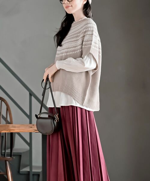 rps（アールピーエス）の「プルオーバーワイドニットベスト（ベスト・レディース・ベージュ/杢グレー/グレー/ブラック・フリー）」の15枚目の写真