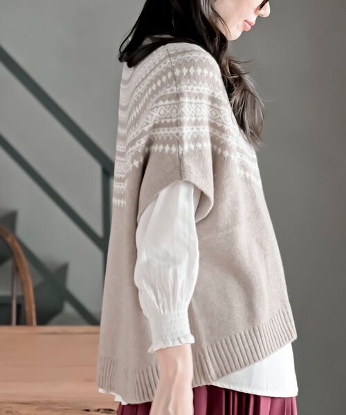 rps（アールピーエス）の「プルオーバーワイドニットベスト（ベスト・レディース・ベージュ/杢グレー/グレー/ブラック・フリー）」の21枚目の写真