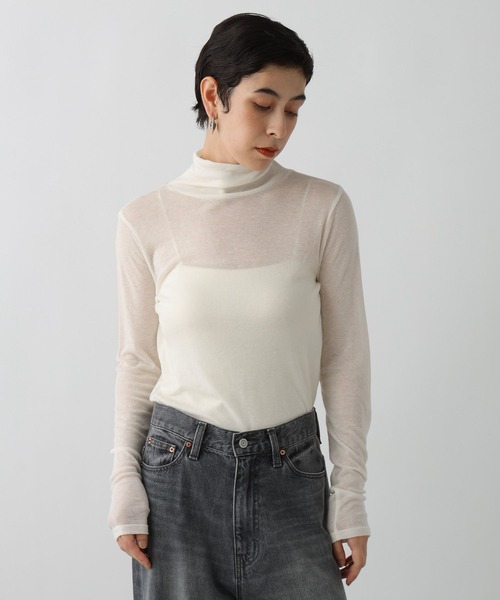 studio CLIP(スタディオクリップ)の「《ウタオ》タートルネックカットソー(その他トップス・レディース・オフホワイト/グレー/ブラック・FREE)」の2枚目の写真