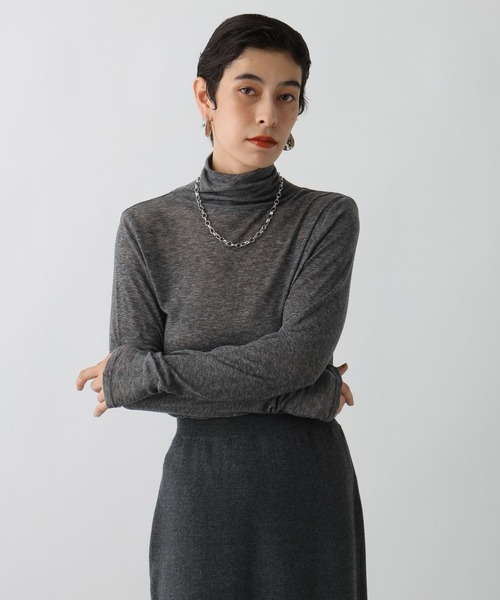 studio CLIP(スタディオクリップ)の「《ウタオ》タートルネックカットソー(その他トップス・レディース・オフホワイト/グレー/ブラック・FREE)」の19枚目の写真