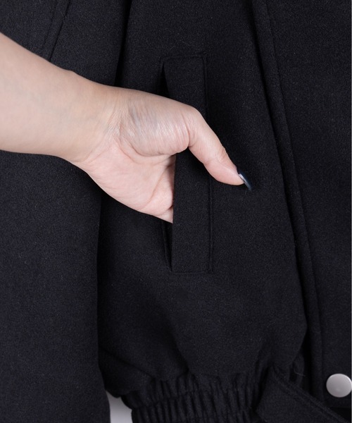 2color 】ウールライクベルテッドオーバーコート ／ wool like belted