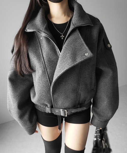 me+em select ウールライクベルテッドオーバーコート 2color 】ウールライクベルテッドオーバーコート ／ wool like belted