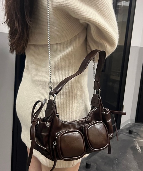 Nu(ニュー)の「【Nu】2WAYレイヤードショート丈ニットワンピース(ワンピース・レディース・ホワイト/ブラック・MEDIUM)」の3枚目の写真