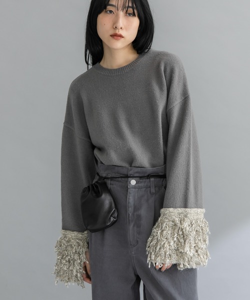 KBF（KBF）/『WEB限定』MIXドッキングニット セール】『WEB限定』MIXドッキングニット（ニット/セーター）｜KBF